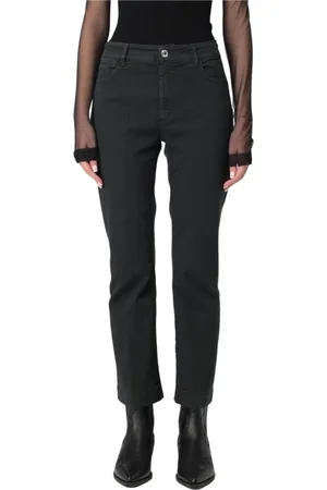 Sportmax Jeans, Dames, Zwart, W31, Katoen, Zwarte Straight Leg Jeans voor Vrouwen