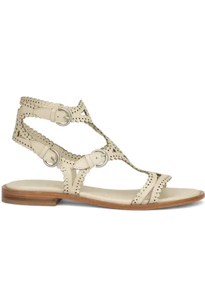 Ash Schoenen, Dames, , 36 EU, Leer, Ivoor Geperforeerde Leren Sandalen
