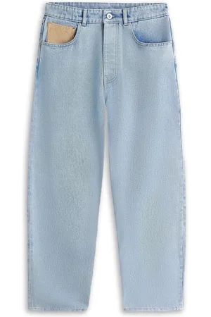 Drôle de Monsieur Jeans, Heren, Blauw, W31, Katoen, Lichtblauwe Gewassen Jeans met Fluweel Details