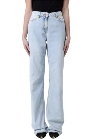 Elisabetta Franchi Jeans, Dames, Blauw, W30, Denim, Lichtgewassen Denim Jeans
