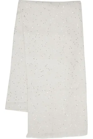 Brunello Cucinelli Accessoires, Dames, Wit, ONE Size, Wol, Stola Sjaal