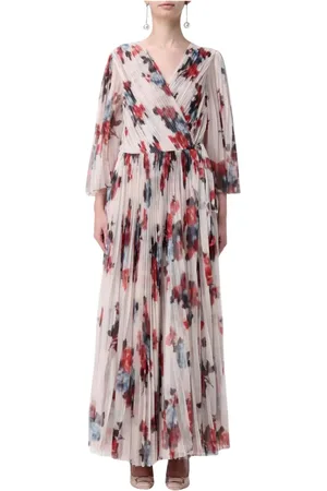 Serafini Kleedjes, Dames, , XS, Polyester, Bloemen Maxi Jurk Elegant