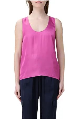 Liu Jo Tops, Dames, Roze, XS, Blauwe Zijden Tanktop