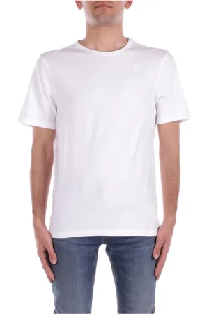 K-Way Tops, Heren, Wit, M, Katoen, Witte Logo Front T-shirts en Polo
