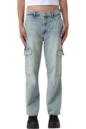 7 for all Mankind Jeans, Dames, Blauw, W28, Katoen, Blauwe Cargo Jeans voor Vrouwen