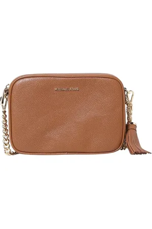Michael Kors Tassen, Dames, Bruin, ONE Size, Leer, Ketting Crossbody Tas
