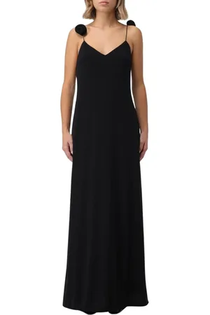 MAGDA BUTRYM Kleedjes, Dames, Zwart, S, Elegante Zwarte V-hals Mouwloze Jurk