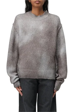 Acne Studios Truien, Dames, Grijs, S, Nylon, Tie Dye Gebreide Pullover Sweater