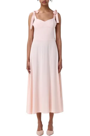 Armani Exchange Kleedjes, Dames, Roze, XS, Groene Sweetheart Neck Midi Jurk