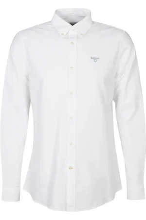 Barbour Overhemden, Heren, Wit, S, Witte Oxford Overhemd met Lange Mouwen