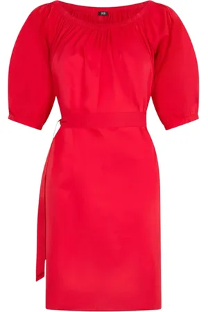 Liu Jo Kleedjes, Dames, Rood, S, Katoen, Korte katoenen jurk met 3/4 mouwen