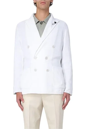 LARDINI Pakken, Heren, Wit, M, Witte Klassieke Blazer Heren Single-Breasted