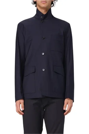 Paul Smith Jassen, Heren, Blauw, XL, Wol, Moderne High Neck Blazer