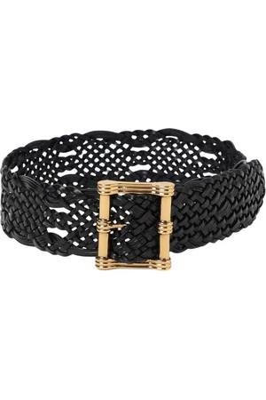 Etro Accessoires, Dames, Zwart, 80 CM, Leer, Zwart Gevlochten Leren Riem