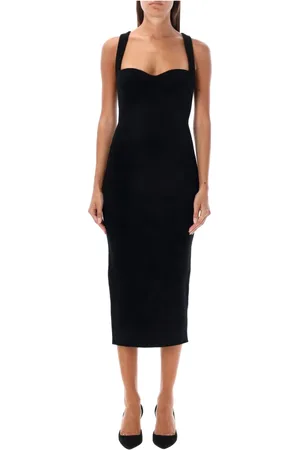 Serafini Kleedjes, Dames, Zwart, S, Gebreide Midi Jurk