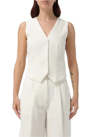 Calvin Klein Jassen, Dames, Wit, M, Luxe Gebreid Vest Sweater
