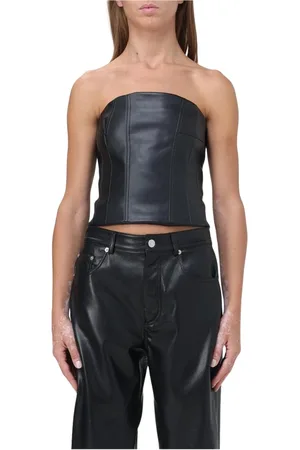 AMIRI Tops, Dames, Zwart, M, Stijlvolle Gebreide Trui met Geribbelde Details