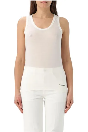 Jil Sander Tops, Dames, Wit, M, Wol, Witte Wollen Tanktop