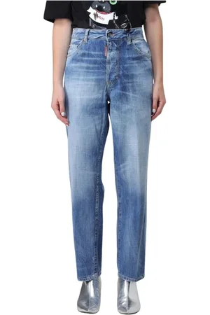 Dsquared2 Jeans, Dames, Blauw, XS, Katoen, Stijlvolle Relaxte Pasvorm Dames Jeans