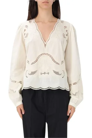 Twin-Set Tops, Dames, , XL, Elegante Ivoor Lange Mouw Shirt