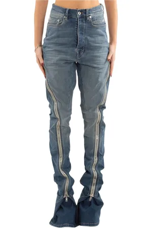 Rick Owens Jeans, Dames, Blauw, W28, Banana Jeans in Washed Bolan Stijl