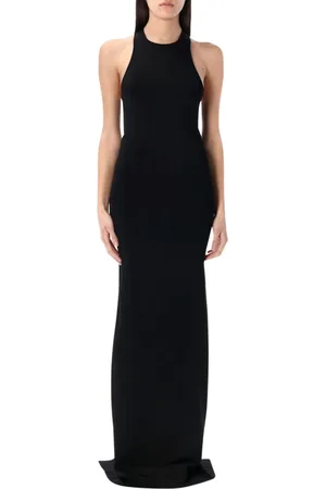 Saint Laurent Kleedjes, Dames, Zwart, M, Elegante Mouwloze Maxi Jurk Zwart