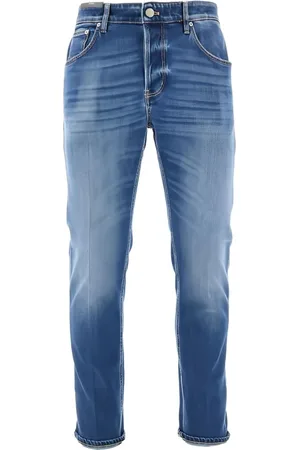 PT Torino Jeans, Heren, Blauw, W34, Indigo Blauwe Klassieke Knoopsluiting Broek