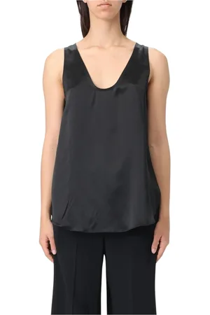 Max Mara Tops, Dames, Zwart, L, Elegante Bruine Cami Top
