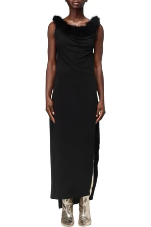 COPERNI Kleedjes, Dames, Zwart, M, Zwarte Jersey Maxi Jurk Elegante Stijl