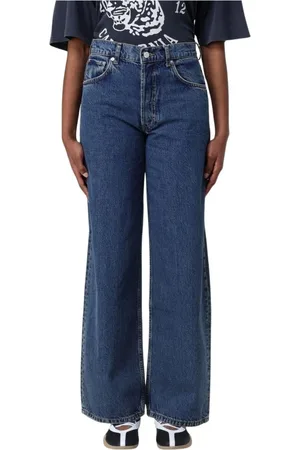 ANINE BING Jeans, Dames, Blauw, W24, Hoge Taille Straight-Leg Jeans