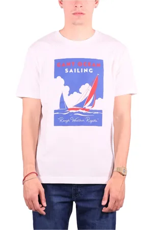 GANT Tops, Heren, Wit, 2Xl, Katoen, Zeilen T-shirts en Polo