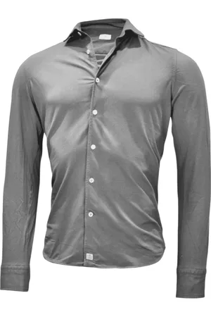 SONRISA Overhemden, Heren, Grijs, S, Katoen, Elegant Jersey Shirt, Donkergrijs