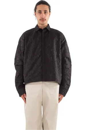 HELIOT EMIL Jassen, Heren, Zwart, M, Jacquard shirt in Blk 01