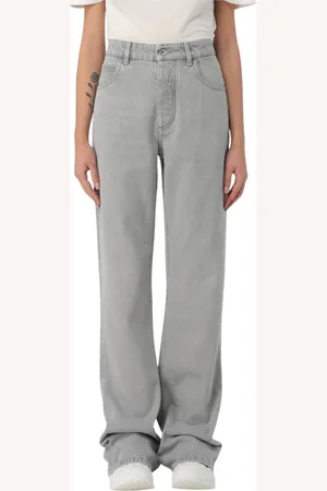 Bottega Veneta Jeans, Dames, Grijs, XS, Katoen, Grijze Wide Leg Jeans