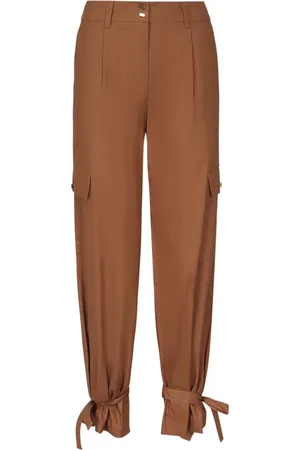 Guess Broeken, Dames, Bruin, XS, Katoen, Katoenen cargobroek met ritssluiting