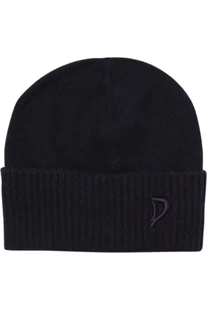 Dondup Accessoires, Dames, Blauw, ONE Size, Kasjmier, Navy Geborduurde Logo Beanie Hoed