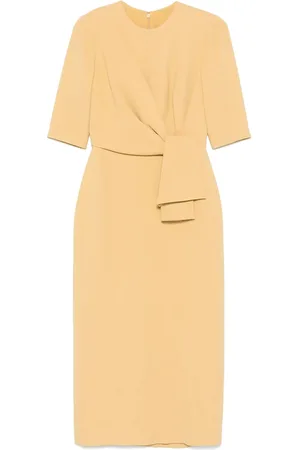 Elie saab Kleedjes, Dames, Geel, L, Elegante Avondjurk