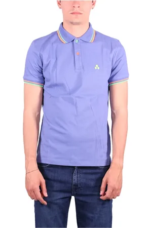 Peuterey Tops, Heren, Blauw, S, Katoen, Blauw Poloshirt Neon Details