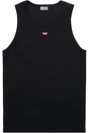 Diesel Tops, Heren, Zwart, L, Katoen, Biologisch katoenen Slim Fit Tanktop