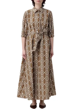 Max Mara Kleedjes, Dames, Veelkleurig, XS, Stijlvolle Midi Jurk