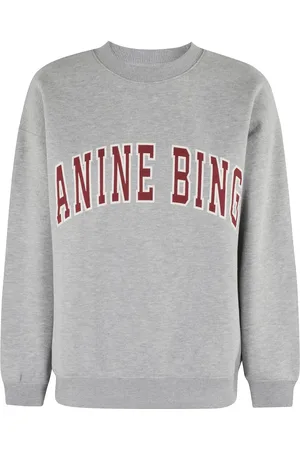 ANINE BING Sweatshirts & Hoodies, Dames, Grijs, S, Katoen, Grijze Spencer Sweatshirt met Ribbed Trim