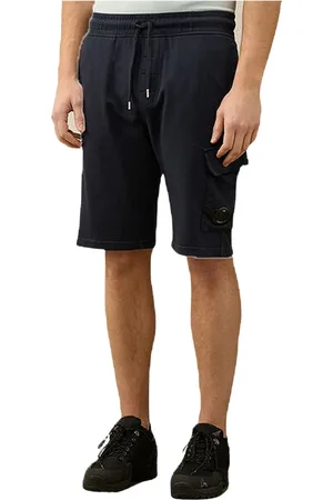 C.P. Company Korte broeken, Heren, Blauw, L, Katoen, Lichte Fleece Cargo Shorts