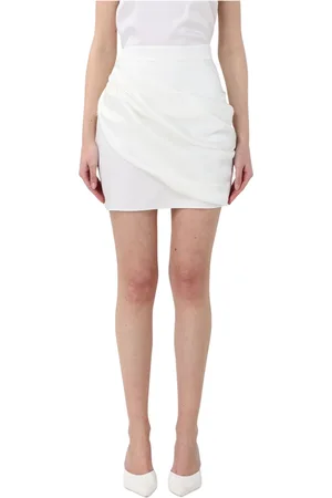 Elisabetta Franchi Rokken, Dames, Wit, M, Stijlvolle Rok Gonna voor Vrouwen