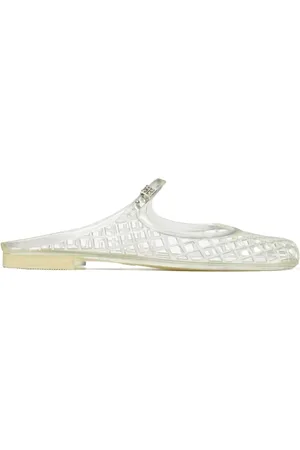 Tory Burch Schoenen, Dames, Wit, 36 EU, Witte platte schoenen met logogesp