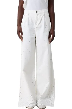 Liu Jo Jeans, Dames, Wit, W29, Rhinestone Wide Leg Jeans