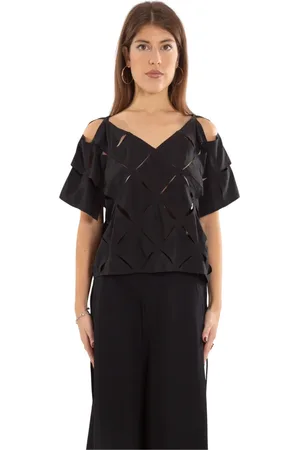 Y-3 Tops, Dames, Zwart, M, Zwart Puzzle Vented Top