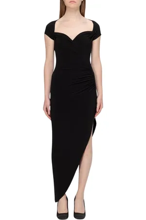 Norma Kamali Kleedjes, Dames, Zwart, S, Elegante Zwarte Midi Jurk