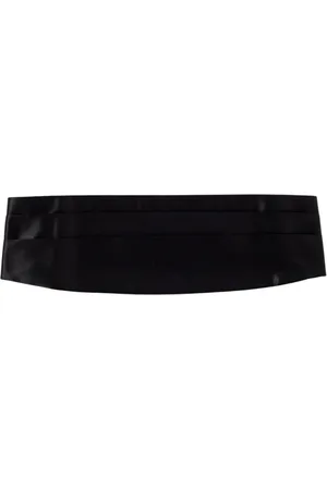 Emporio Armani Accessoires, Heren, Zwart, M, Zwarte Zijden Buikband Riem