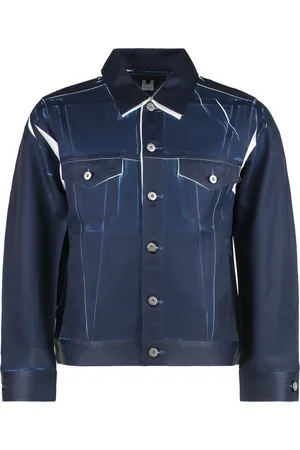 Comme des Garçons Jassen, Heren, Blauw, S, Polyester, Polyester Overshirt met Zakken