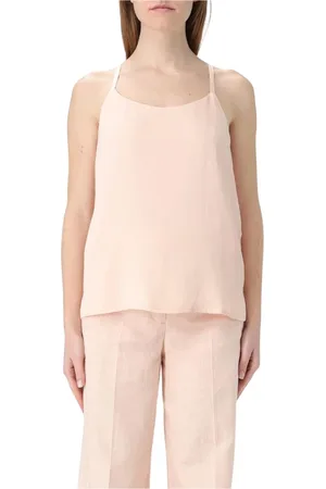 Twin-Set Tops, Dames, Roze, M, Parel Mouwloze Cami Top